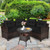 4 Pieces Outdoor Cushioned Rattan Furniture Set-Black HW68655DKA+ By CW