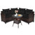 4 Pieces Outdoor Cushioned Rattan Furniture Set-Black HW68655DKA+ By CW