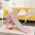 3-In-1 Kids Slide Baby Play Climber Slide Set With Basketball Hoop-Pink TY328020PI By CW