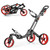 Folding Golf Push Cart With Scoreboard Adjustable Handle Swivel Wheel-Red SP37608RE By CW