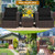 3 Pcs Patio Conversation Rattan Furniture Set With Cushion-Black HW66531BK+ By CW