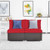 2 Pieces Patio Rattan Armless Sofa Set With 2 Cushions And 2 Pillows-Red HW68687RE By CW