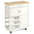 Kitchen Cart With Rubber Wood Top 3 Tier Wine Racks 2 Cabinets-White HW67062WH By CW