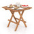 Square Patio Folding Table Indonesia Teak Wood With Slatted Tabletop Portable For Picnic OP71251 By CW