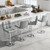 Set Of 2 Square Swivel Adjustable Bar Stools With Back And Footrest-Gray HW66492GR-2 By CW