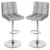 Set Of 2 Square Swivel Adjustable Bar Stools With Back And Footrest-Gray HW66492GR-2 By CW