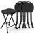 Set Of 4 18 Inch Collapsible Round Stools With Handle-Black OP70624BK-4 By CW