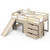 3-In-1 Twin Loft Bed With Slide Ladder Drawers For Kids Teens-Beige HY10194GR+ By CW