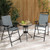 Patio Folding Bar Stool Set Of 2 With Metal Frame And Footrest-Blue NP11342BL-2 By CW