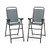 Patio Folding Bar Stool Set Of 2 With Metal Frame And Footrest-Blue NP11342BL-2 By CW