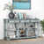 58 Inch Retro Console Table With 3 Drawers And Open Shelves Rectangular Entryway Table Blue Jv11261Bl By Cw