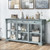 58 Inch Retro Console Table With 3 Drawers And Open Shelves Rectangular Entryway Table-Blue JV11261BL By CW