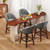Set Of 2 Swivel Bar Stools With Rubber Wood Legs And Padded Back-Gray JV10541GR By CW