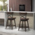Set Of 2 Wooden Swivel Bar Stools With Open X Back And Footrest 24 Inches Jv10776Es 24 By Cw