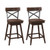 Set Of 2 Wooden Swivel Bar Stools With Open X Back And Footrest-24 Inches JV10776ES-24 By CW