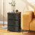 3 Tier Fabric Nightstand With Sturdy Metal Frame Black Jz10129Bk By Cw