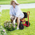 Cushioned Rolling Garden Cart Scooter With Storage Basket And Tool Pouch Black Red Gt4030Re By Cw