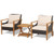3 Pieces Patio Wicker Furniture Set With 2-Tier Side Table And Cushioned Armchairs-Natural HW70818BN By CW