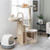 55 Inch Tall Multi Level Cat Tree With Washable Removable Cushions Natural Pv10072Be By Cw