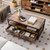 Coffee Table With 2 Drawers And Open Shelf For Living Room-Rustic Brown HV10114CF By CW