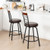 2 Pieces 24 30 Inch Adjustable Pu Cushioned Swivel Barstools Brown Jv10864Dk 2 By Cw