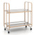 2-Tier Mobile Serving Cart With Tempered Glass Shelf-Golden KC55498GD By CW
