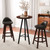 2 Pieces Cushioned Swivel Bar Stool Set With Low Back-Black JV10941DK By CW
