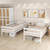 Solid Wood Twin Over Twin Bunk Bed Frame With High Guardrails And Integrated Ladder-White HU10487WH-T By CW