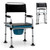 4-In-1 Folding Bedside Commode Chair With Detachable Bucket And Towel Holder JH10008 By CW