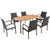 7 Pieces Patio Wicker Cushioned Dining Set With Umbrella Hole HW70830-2+HW70830-4+KC55629 By CW
