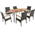 7 Pieces Patio Wicker Cushioned Dining Set With Wood Armrest And Umbrella Hole Hw70831 2 Hw70831 4 Kc55629 By Cw