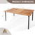 7 Pieces Patio Wicker Cushioned Dining Set With Wood Armrest And Umbrella Hole HW70831-2+HW70831-4+KC55629 By CW