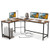 L-Shaped Computer Desk With Cpu Stand Power Outlets And Usb Ports-Rustic Brown CB10477US-CF By CW