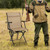 Foldable Swivel Patio Chair With Armrest And Mesh Back-Coffee OP70412CF By CW