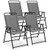 Outdoor Folding Sling Chairs Set Of 4 With Armrest And Backrest-Gray NP11097GR-4 By CW