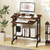 Rolling Laptop Table With Pull Out Keyboard Tray And Hooks Rustic Brown Cb10496Cf By Cw