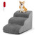 3-Tier Non-Slip Dog Steps With High-Density Sponge And Silicone Paw Prints-Gray PW10062GR By CW