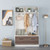3 In 1 Coat Rack With Entryway Bench And Hooks And Enclosed Cabinet-White HU10448WH By CW