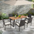7 Pieces Patio Rattan Dining Set With Umbrella Hole-L-Shaped Handrail HW70830-2+HW70830-4+HW70840 By CW
