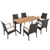 7 Pieces Outdoor Wicker Chair And Dining Table Set-Wood Handrail HW70831-2+HW70831-4+HW70840 By CW