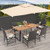 Acacia Wood Table And 6 Wicker Chairs With Umbrella Hole X Side Handrail Hw70832 2 Hw70832 4 Hw70840 By Cw