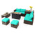 9 Pieces Outdoor Patio Furniture Set With 42 Inch Propane Fire Pit Table-Turquoise OP70369+HW68592TU+ By CW