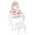 Kids 2-In-1 Princess Makeup Table And Chair Set With Removable Mirror-White TM10042WH By CW