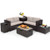 6 Pieces Outdoor Wicker Furniture Set With 32 Inch Propane Fire Pit Table-Beige NP10261CF+HW66714BBN+ By CW