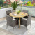 Set Of 4 Patio Pe Wicker Dining Chairs With Seat Cushions And Armrests Set Of 4 Hw71251 4 By Cw