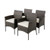 Set Of 4 Patio Pe Wicker Dining Chairs With Seat Cushions And Armrests-Set Of 4 HW71251-4 By CW