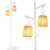 2 Light Tree Trunk Lamps With Wicker Shade-White EU10103US-WH By CW