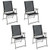 Set Of 4 Patio Folding Chair Set With Rustproof Metal Frame-Black NP11024BK-4 By CW