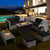 9 Pieces Patio Furniture Set With 42 Inches 60000 Btu Fire Pit-Black OP70369+HW68604DK+ By CW