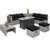 9 Pieces Patio Furniture Set With 42 Inches 60000 Btu Fire Pit-Black OP70369+HW68604DK+ By CW